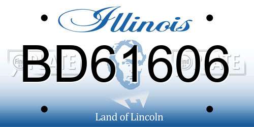 BD61606 Illinois License Plate