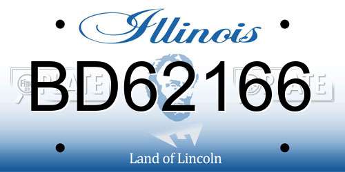 BD62166 Illinois License Plate