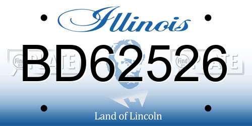 BD62526 Illinois License Plate
