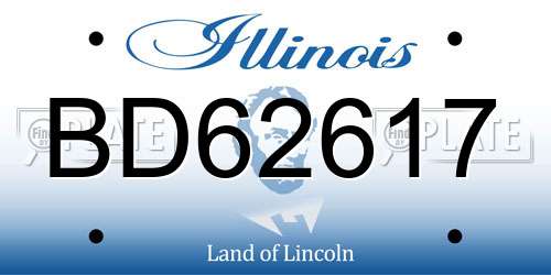 BD62617 Illinois License Plate