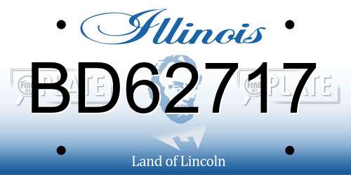 BD62717 Illinois License Plate