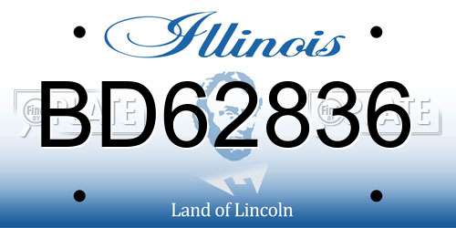 BD62836 Illinois License Plate