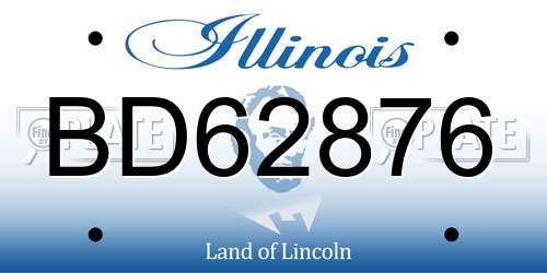 BD62876 Illinois License Plate