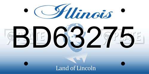 BD63275 Illinois License Plate