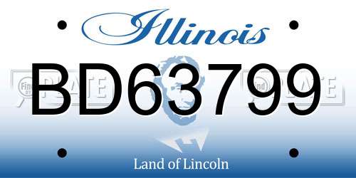 BD63799 Illinois License Plate