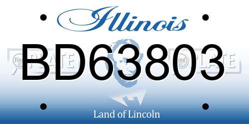 BD63803 Illinois License Plate