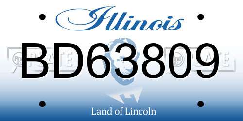 BD63809 Illinois License Plate