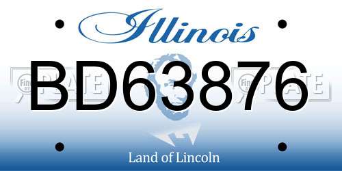 BD63876 Illinois License Plate