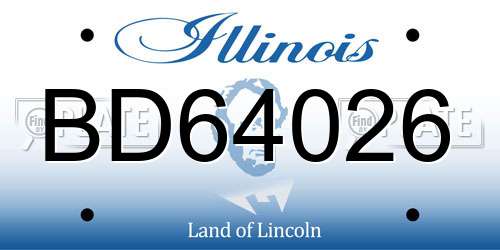 BD64026 Illinois License Plate