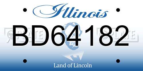 BD64182 Illinois License Plate