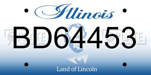 BD64453 Illinois License Plate
