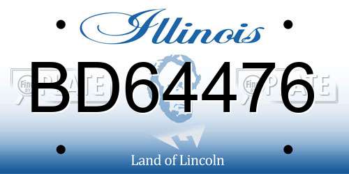 BD64476 Illinois License Plate