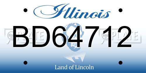BD64712 Illinois License Plate