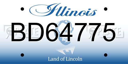 BD64775 Illinois License Plate