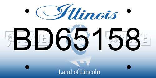 BD65158 Illinois License Plate