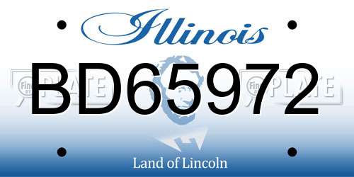 BD65972 Illinois License Plate
