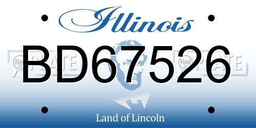 BD67526 Illinois License Plate
