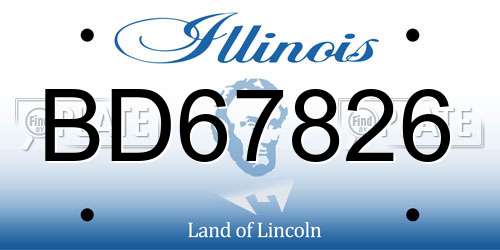 BD67826 Illinois License Plate