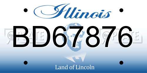BD67876 Illinois License Plate