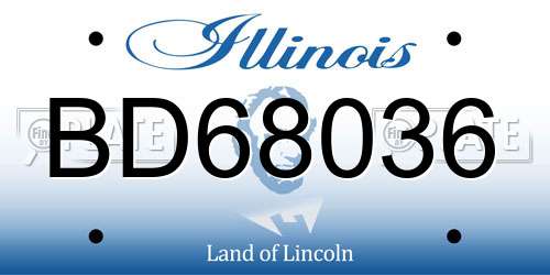 BD68036 Illinois License Plate
