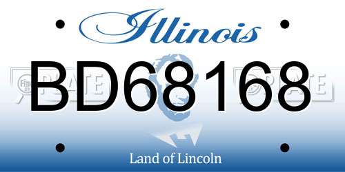 BD68168 Illinois License Plate