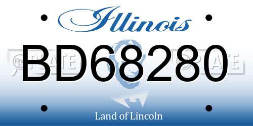 BD68280 Illinois License Plate