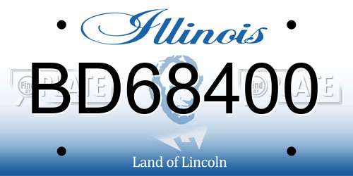 BD68400 Illinois License Plate