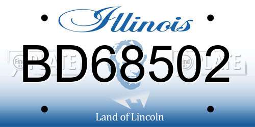BD68502 Illinois License Plate