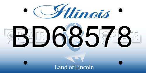 BD68578 Illinois License Plate