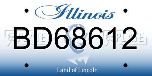 BD68612 Illinois License Plate