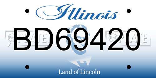 BD69420 Illinois License Plate