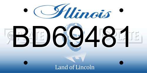 BD69481 Illinois License Plate