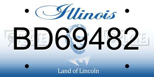 BD69482 Illinois License Plate