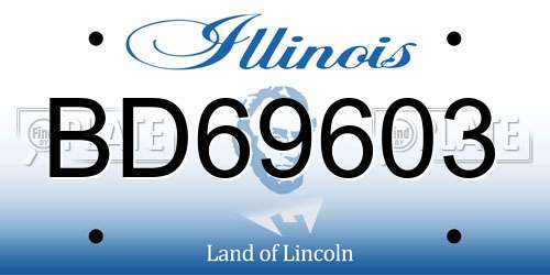 BD69603 Illinois License Plate