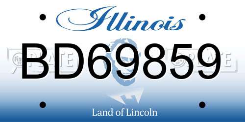 BD69859 Illinois License Plate