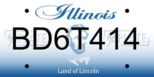 BD6T414 Illinois License Plate