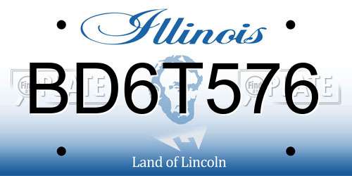 BD6T576 Illinois License Plate