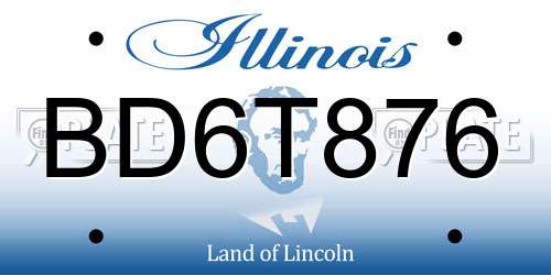 BD6T876 Illinois License Plate