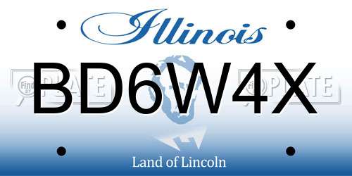 BD6W4X Illinois License Plate