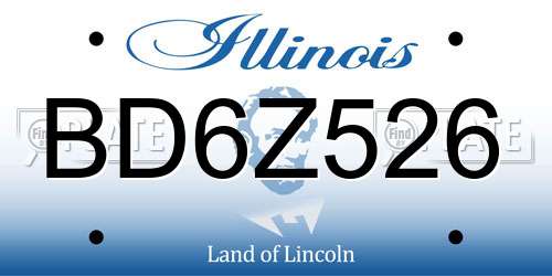 BD6Z526 Illinois License Plate