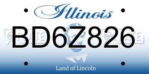 BD6Z826 Illinois License Plate