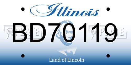 BD70119 Illinois License Plate