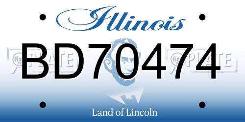 BD70474 Illinois License Plate