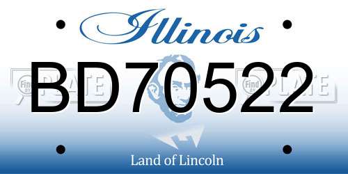 BD70522 Illinois License Plate