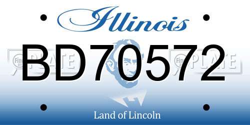 BD70572 Illinois License Plate