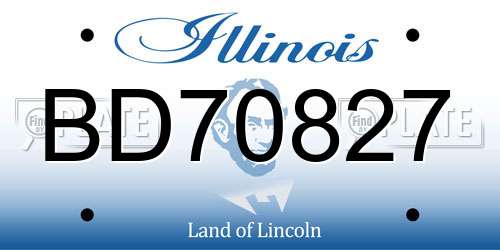 BD70827 Illinois License Plate