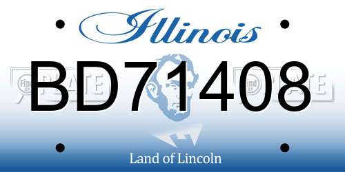 BD71408 Illinois License Plate