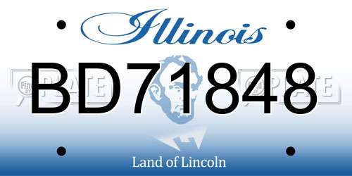 BD71848 Illinois License Plate