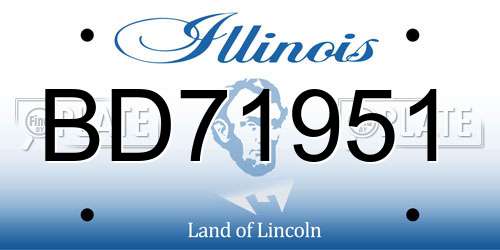 BD71951 Illinois License Plate