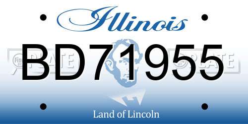 BD71955 Illinois License Plate